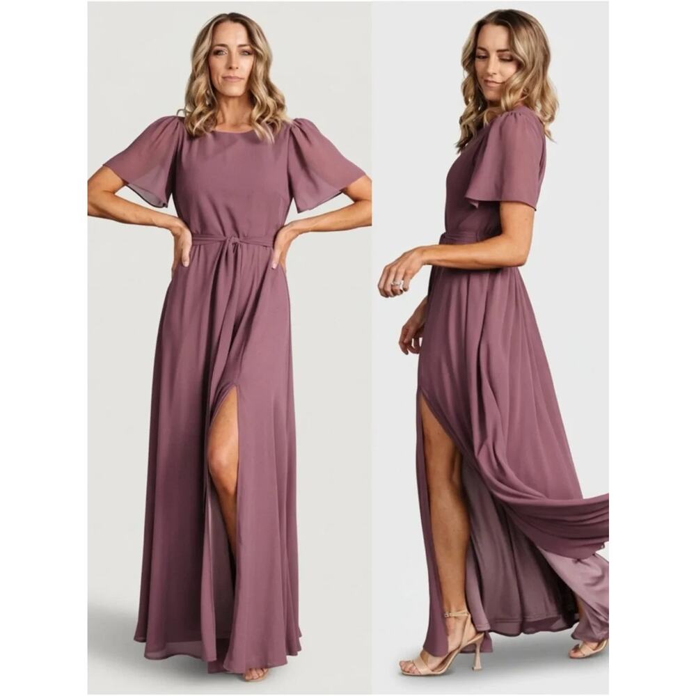 NWT! Baltic Born Naomi Maxi Dress Purple Plum Short Sleeve Bridesmaid Wedding XL